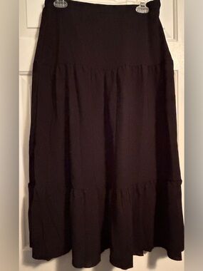 SHEIN Black Tiered Maxi Skirt